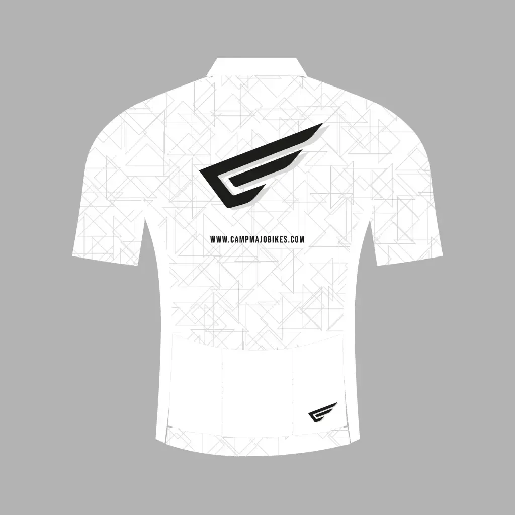Campmajó white cycling jersey - back.webp
