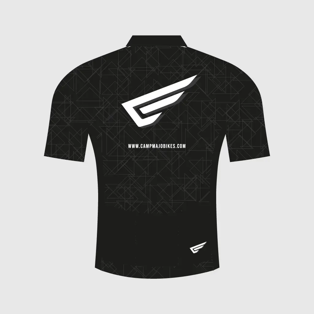Campmajó black cycling jersey - back.webp